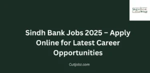 Sindh Bank Jobs 2025 Apply Online for Latest Career Opportunities
